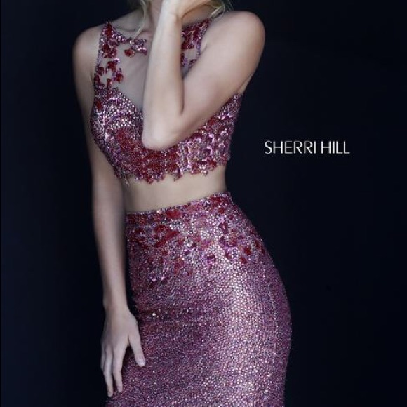 Royal Blue Sherri Hill Two Piece Dress - Picture 2 of 8